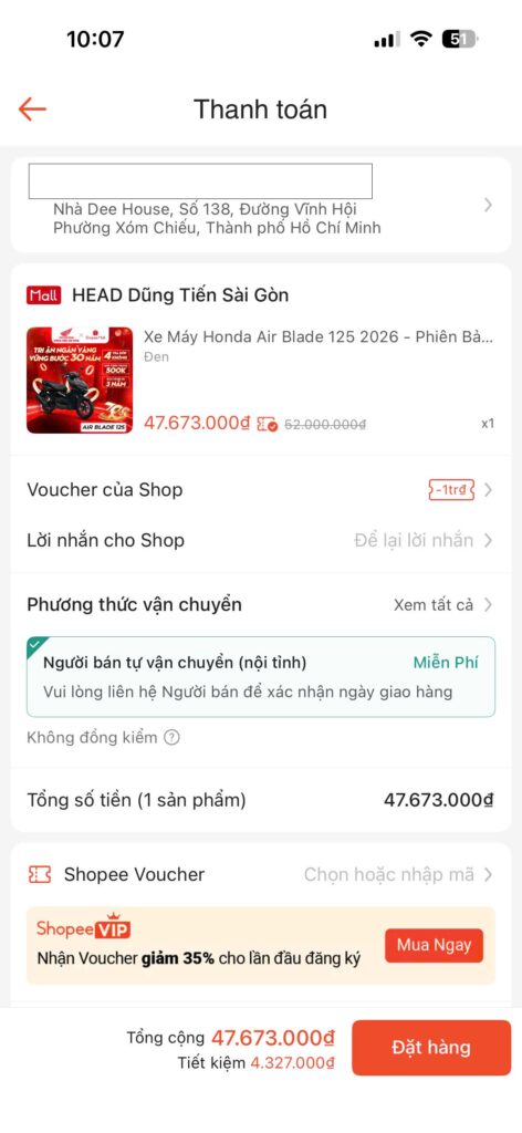 Sau khi chọn được mẫu xe mình mong muốn